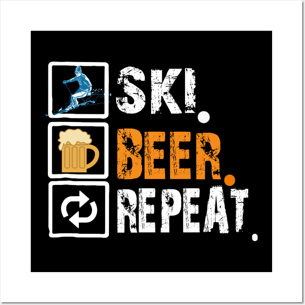 Ski Beer Repeat Wall Art by adalynncpowell